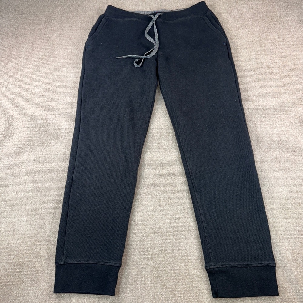 Vineyard Vines Mens Small Black Textured Knit Jogger Sweatpants Drawstring